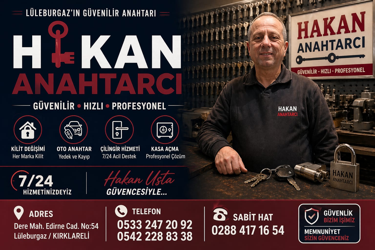 Hakan Usta Lüleburgaz anahtarcı iletişim
